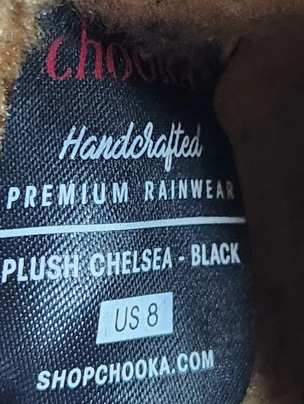CHOOKA Handcrafted Premium Rainwear Plush Chelsea Black Boots
